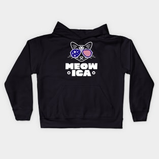 Meowica Cat amrican Lovers Kids Hoodie